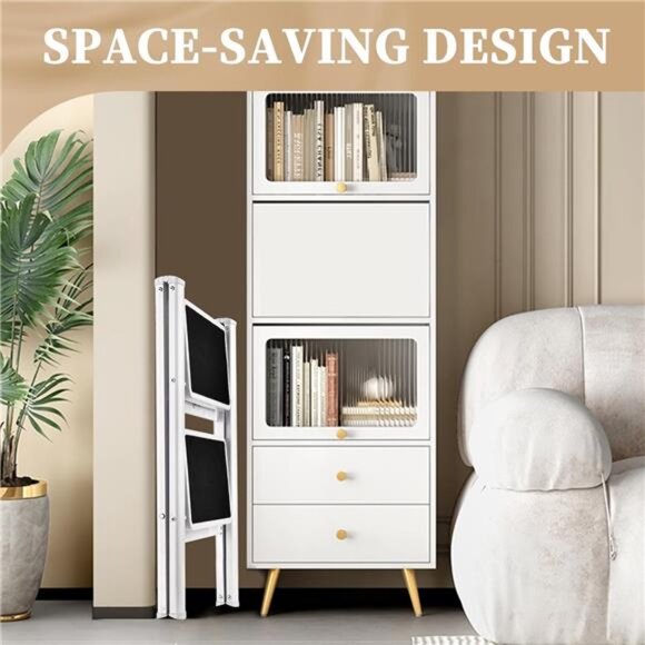 Step Ladder, Step Ladder Folding Step Stool, Portable Sturdy Steel Ladder Stool - Picture 5 of 7